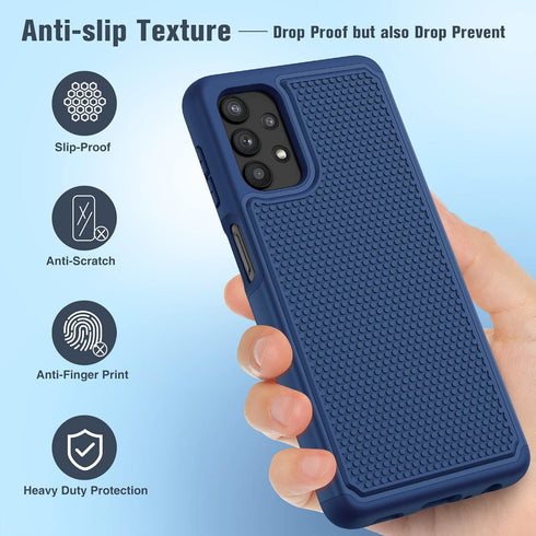 JXVM Dual Layer Protective Case for Samsung Galaxy A32-5G (6.5 inch) - Shockproof Rugged Cover with Non Slip Textured