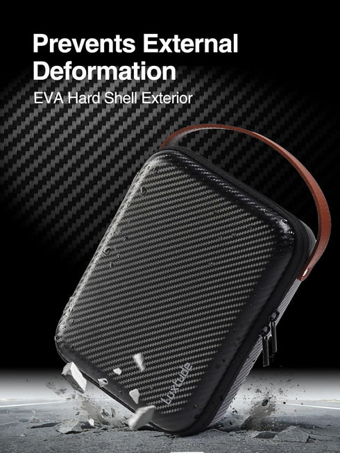 Luxtude Electronics Organizer Travel Case for Chargers and Cords, Hard Case for Electronics, Portable Tech Bag, Travel