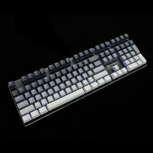 YMDK Double Shot 108 Dyed PBT Keycap Set, Rainbow Carbon Sunset Backlit for MX Switches (Polar Day)