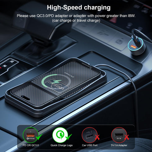LOOSAU 15w 17/16/15/14/13/12 S23 S22 S20 Wireless Car Charger, Fast Charger Car Wireless Chargers Charging pad Non Slip