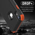 iPhone XR Case, Black Orange, Dropproof Shockproof 3-Layers Heavy Duty Drop Protection with Tempered Glass Screen