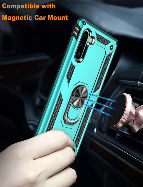 LUMARKE Galaxy Note 10+ Plus Case, Military Grade Heavy Duty Protective Phone Cover with Magnetic Ring Kickstand
