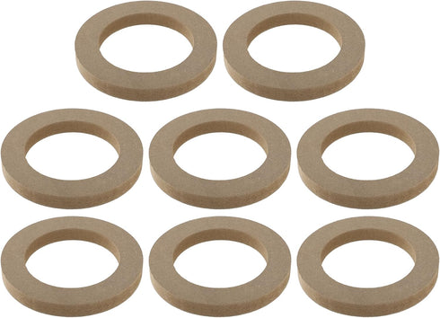 uxcell 8 Pcs Universal 4 Inch Speaker Subwoofer Mounting Spacer Rings, Solid Wood Beige