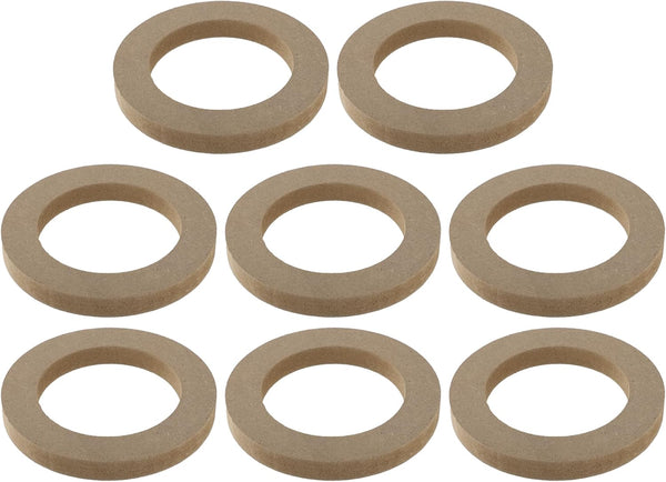 uxcell 8 Pcs Universal 4 Inch Speaker Subwoofer Mounting Spacer Rings, Solid Wood Beige