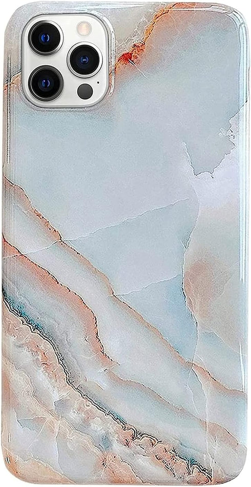 J.west Case for iPhone 13 Pro Max, Unique Grey Marble Print Pattern, Soft TPU Slim Fit Cover
