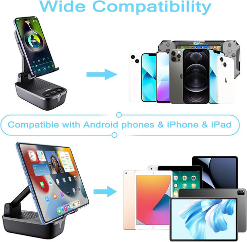 comiso IPX7 Waterproof Cell Phone Stand with Bluetooth Speaker - Anti-Slip Design Shower Phone Speaker with HD Stereo