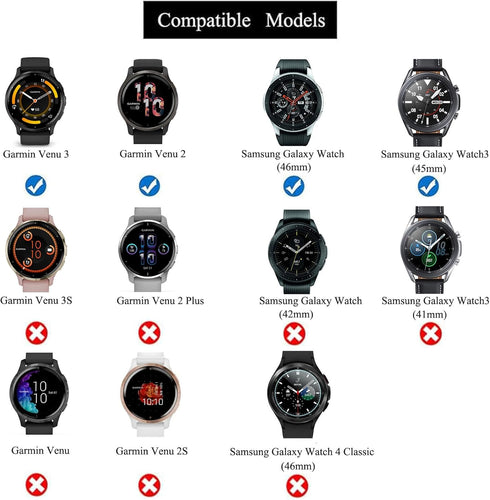 22mm Elastic Watch Armband or Ankle Band Compatible with Garmin Venu 2/3, Fossil Gen 6 44mm, Samsung Galaxy Watch 3
