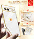 LeYi Pixel 7A Phone Case with Tempered Glass Screen Protector, Love Heart Plating Luxury Soft TPU - White