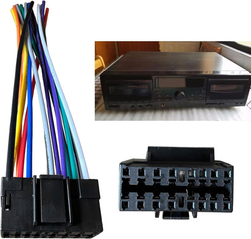 TNNOKL 16 Pin Plugs Car Stereo Radio Music Player Cable Player Adapter Wiring Harness Connector Replacement Essential