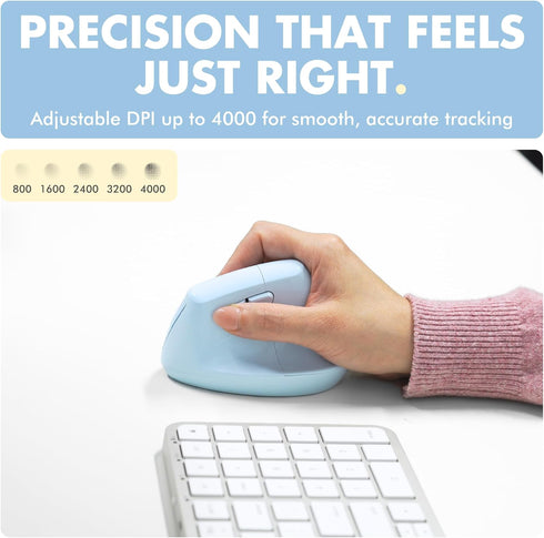 X9 Performance 2.4Ghz) 4000 6 Wireless Vertical Ergonomic Mouse - (BT + - Click in Comfort - Up to DPI, Button