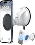 PROfezzion Magnetic Shower Mirror Phone Holder, Reusable Suction Cup Mount for iPhone 15 14 13 12 & All Phones, White