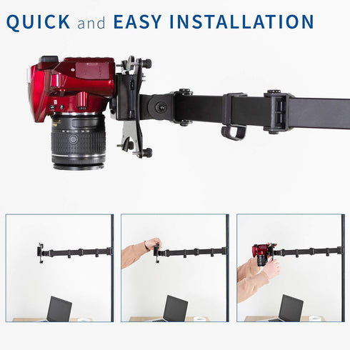 VIVO Universal VESA Adapter Bracket Kit for DSLR Cameras/Camcorders, 1/4 inch Mount, Attaches to Monitor Stands for