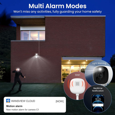 AOQEE 2K 24/7 (C1-White-2pack-2.4G) Cameras for Home Security-Outdoor/Indoor Camera for Dog/Cat/Pet/Nanny/Baby/Elderly