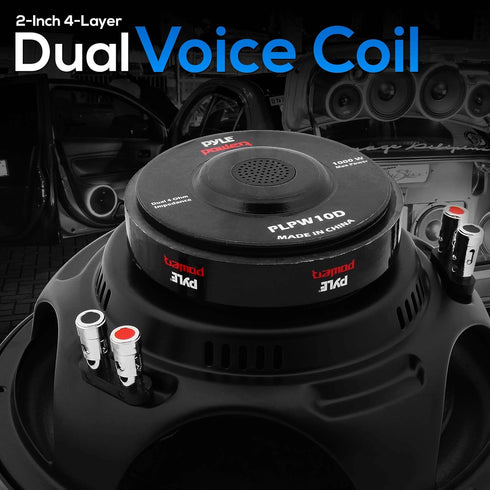 Pyle 10" Car Audio Speaker Subwoofer - 1000 Watt High Power Bass Surround Sound System