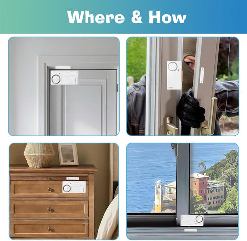 HENDUN Wireless Remote Door Alarm for Windows, Magnetic Security Sensor, Pool Safety for Kids, Alzheimer's Care