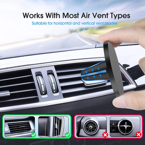 TechMatte 17 16 15 14 13 12 (2 for Magsafe Car Mount, Magnetic Air Vent Phone Holder for Car Compatible with iPhone Pro