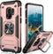 IKAZZ Galaxy S9 Case, Dual Layer Soft TPU and Hard PC Anti-Slip Rugged Protective Cover, Rose Gold