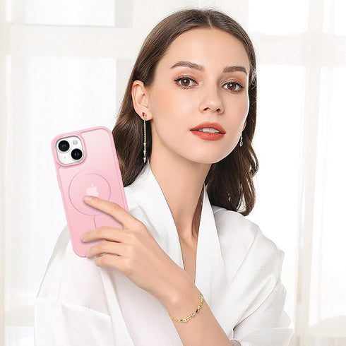 BENTOBEN iPhone 15 Plus Case, Tender Pink Slim Shockproof Magnetic Cover, Compatible with MagSafe for Women & Men.