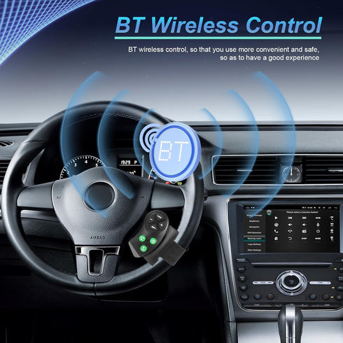 Hikity Universal Wireless Bluetooth Steering Wheel Controller for Car Stereo, Hands-Free Call/Music/Video, Easy