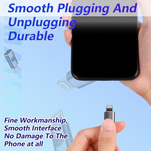 USB C to Lightning Adapter (2 Pack), USB C Female to Lightning Male, 27W PD Fast Charging & Data Transfer for iPhone