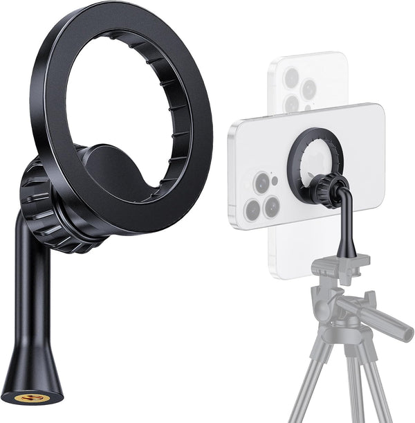 Magnetic Tripod Holder Mount Adapter for MagSafe, iPhone Tripod Mount Adapter with 1/4” Screw Hole