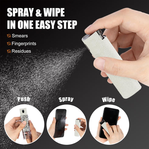 walrfid Laptop Screen Cleaner Spray and Wipe, Phone Cleaning Kit for Electronic Devices with Black Graffiti Case