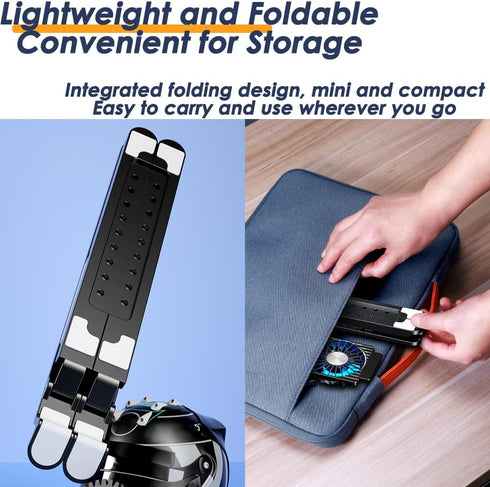 Laptop Cooling Pad for 11-17.3 Inch Gaming Laptops - Foldable Stand with 4 Quiet Fans, Portable Cooler with 7