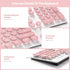 Typewriter Keyboard, 104-Key Punk Retro Gaming Keyboard, Wired USB, LED White Backlit, Cute for PC/Win/Mac/Laptop (Pink)