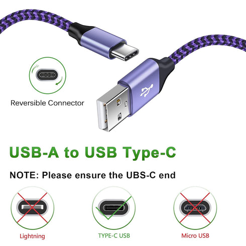 USB C Charger Cable Fast Charging Cord 3PC for Samsung Galaxy A15 5G/A35/S24