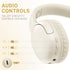 LORELEI B-E5 Kids Bluetooth Headphones, Wireless Headphones for Kids, Foldable 40H Playtime, Bluetooth Headphones with Built-in mic, On Ear Headsets for Child/Teens/School/Tablet(Beige White)