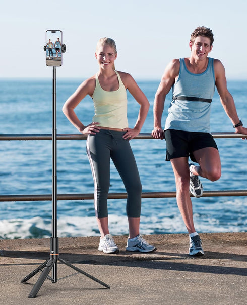 VRIG Direct 63" iPhone17 16 15 VRIG Phone Selfie Stick Tripod,Extendable Cell Phone Tripod Stand with Wireless Remote