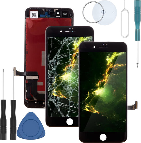 ZTR iPhone 7 Plus 5.5 inch LCD Glass Screen Display Replacement Assembly Full Frame Set (Black)