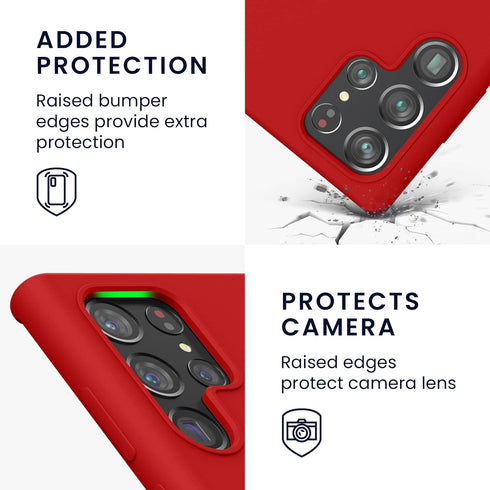 kwmobile Classic Red Case for Samsung Galaxy S22 Ultra - Soft Finish TPU Silicone Phone Cover