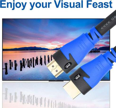 SHD HDMI Cable 75Feet with Booster, 1080P HDMI Cord, CL3 Rated for In-Wall Installation