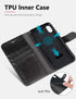 OCASE Black Phone X Wallet Case - Leather Flip Wallet with Card Slot, Kickstand & Wireless Charging for Phone 10