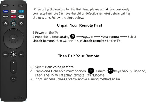 VIZIO XRT260 Voice Remote
