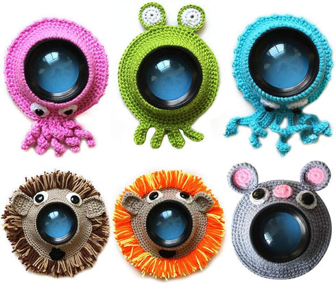 Saycker Shutter Huggers, Camera Buddies Shutter Hugger Photography Props, Handmade Knitted Lens Accessories Pet