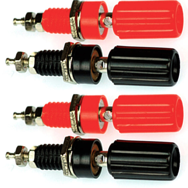 CESS Amplifier Terminal Connector Binding Post, Banana Plug Jack Socket Panel/Chassis Mount Connectors (4 Pack)
