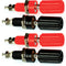 CESS Amplifier Terminal Connector Binding Post, Banana Plug Jack Socket Panel/Chassis Mount Connectors (4 Pack)