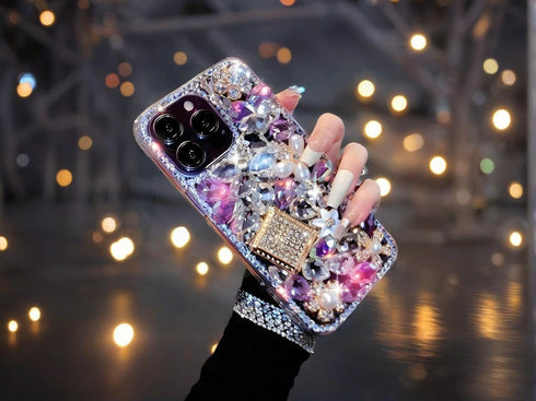 Bonitec 15 Compatible with iPhone Case Cute Bling Glitter Diamond - Luxury Designer Girly Aesthetic Rhinestone Cover