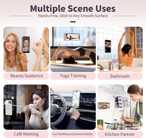 Mnyatr (2 Pack) Silicone Suction Cup Phone Case Mount Double Sided, Sticky Phone Grip with Higher Suction Power