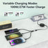 100W USB C Retractable 5-in-1 Charging Cable, Multi USB A/Type C to Lightning, 4FT PD 5A Fast Charger for iPhone,