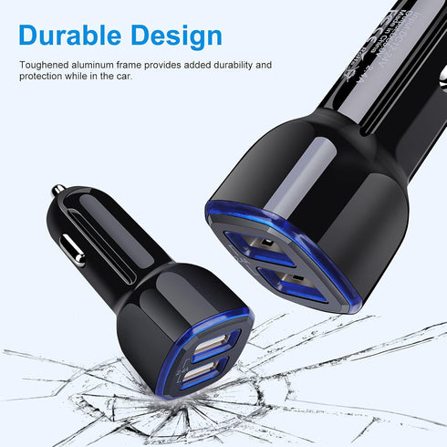 USB Car Charger, 5Pack 2.4A Dual Port USB Cigarette Lighter Car Phone Charger Plug for iPhone 15 14 13 12 SE 11 Pro