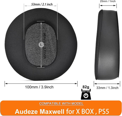 Maxwell Cushions, Cooling Gel Replacement Earpads Compatible with Audeze Maxwell Headphones, Noise Isolation Foam