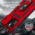SunStory iPhone 15 Plus Case, Red with HD Screen Protector, Slide Camera Cover & Rotated Ring Kickstand, Military-Grade
