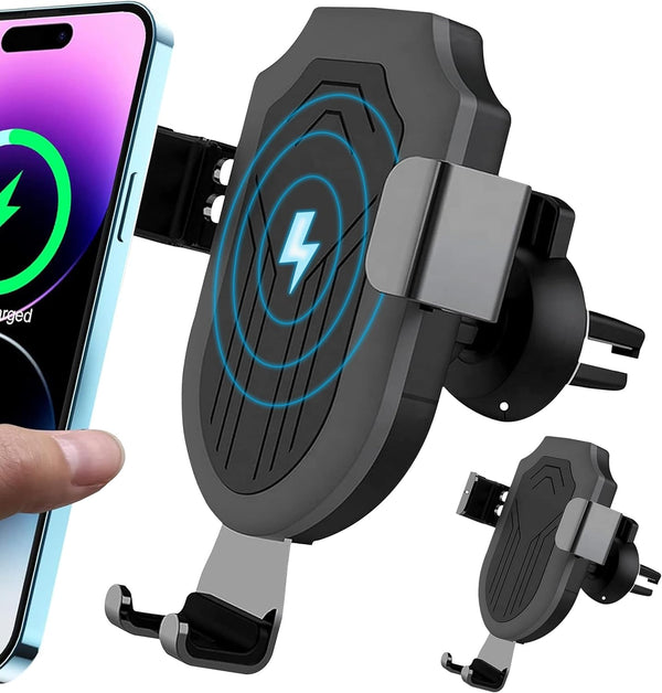 Wireless Car Charger for iPhone - Non-Slip & Case-Friendly Car Phone Holder Wireless Charger for iPhone 15/15 Pro