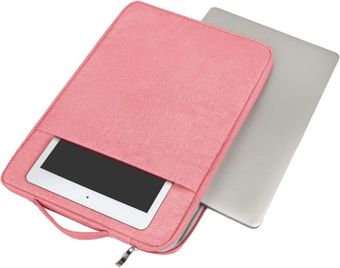 RAINYEAR 15.6 Inch Laptop Sleeve Case, Padded Briefcase with Handle Strap for Chromebook, Pink