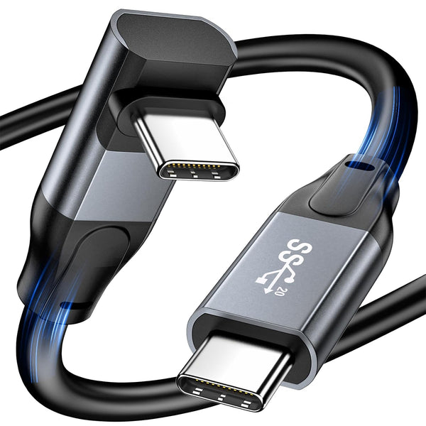 USB C to USB C Cable 90 Degree, 20Gbps Data Transfer 100W Fast Charging Right Angle Cable Compatible with Samsung S23