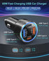 USB C Car Charger 65W, OKRAY 3-Pack 4-Port Fast Charging QC/PD/PPS Type C Car Phone Charger, Compatible for iPhone 15