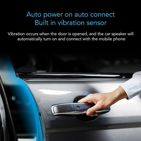 Handsfree Bluetooth Car Kit, Auto Power On Navigation Assistant, Visor Bluetooth Receiver with Back Clip